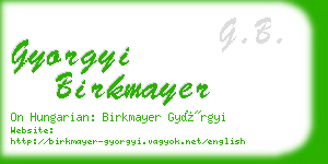 gyorgyi birkmayer business card